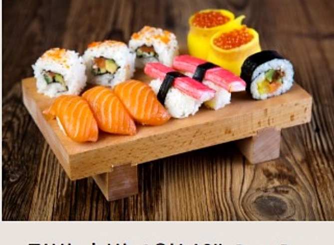 감동소금을 곁들인 김밥과 초밥